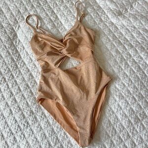Tan One Piece Swimsuit